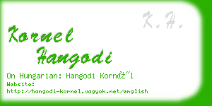kornel hangodi business card